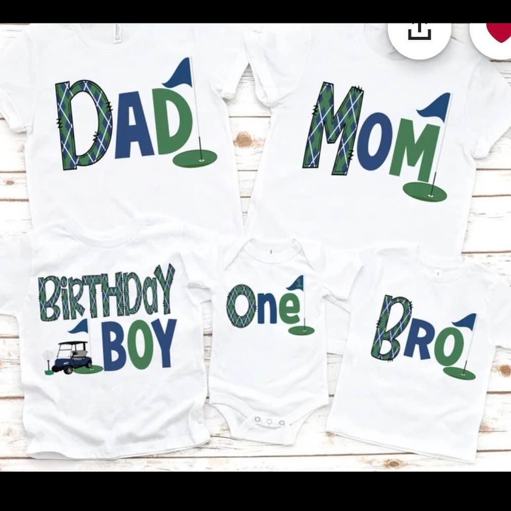Matching Family Shirts Golf 1st Birthday